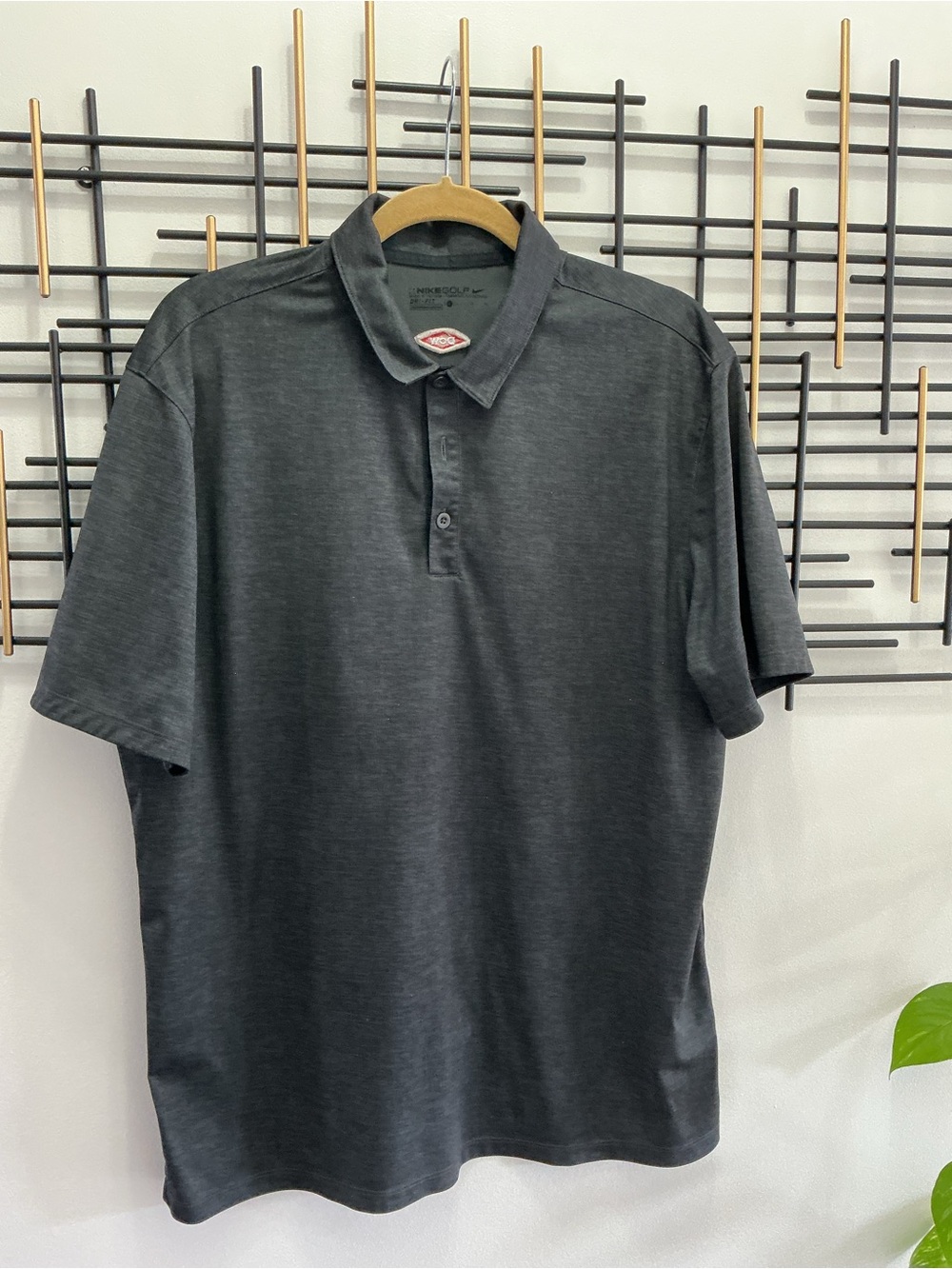 Nike Golf Men’s Charcoal Gray Dri-FIT Polo Shirt Athletic Performance Tee Size L